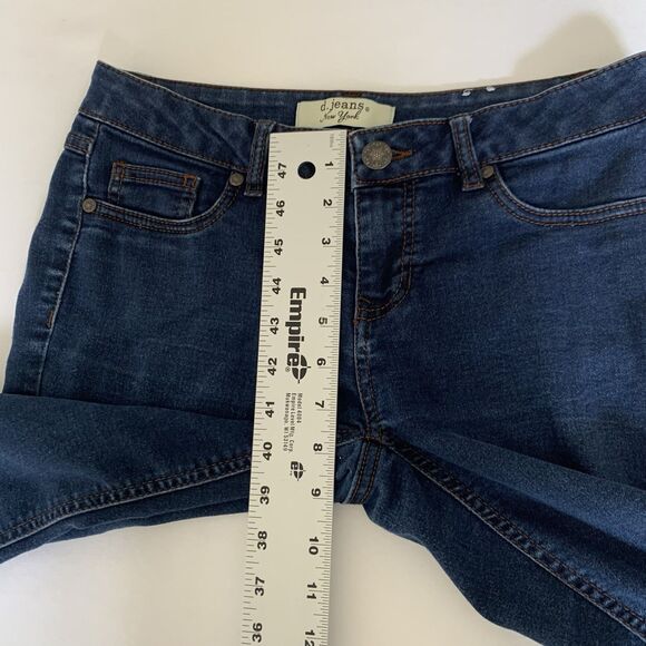 D Jeans Capri Size 4 Blue Dark Wash Denim Jeans Cropped Pockets Stretch Casual - Picture 5 of 6